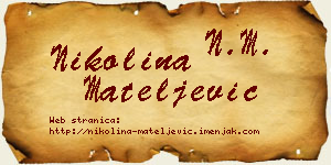 Nikolina Mateljević vizit kartica